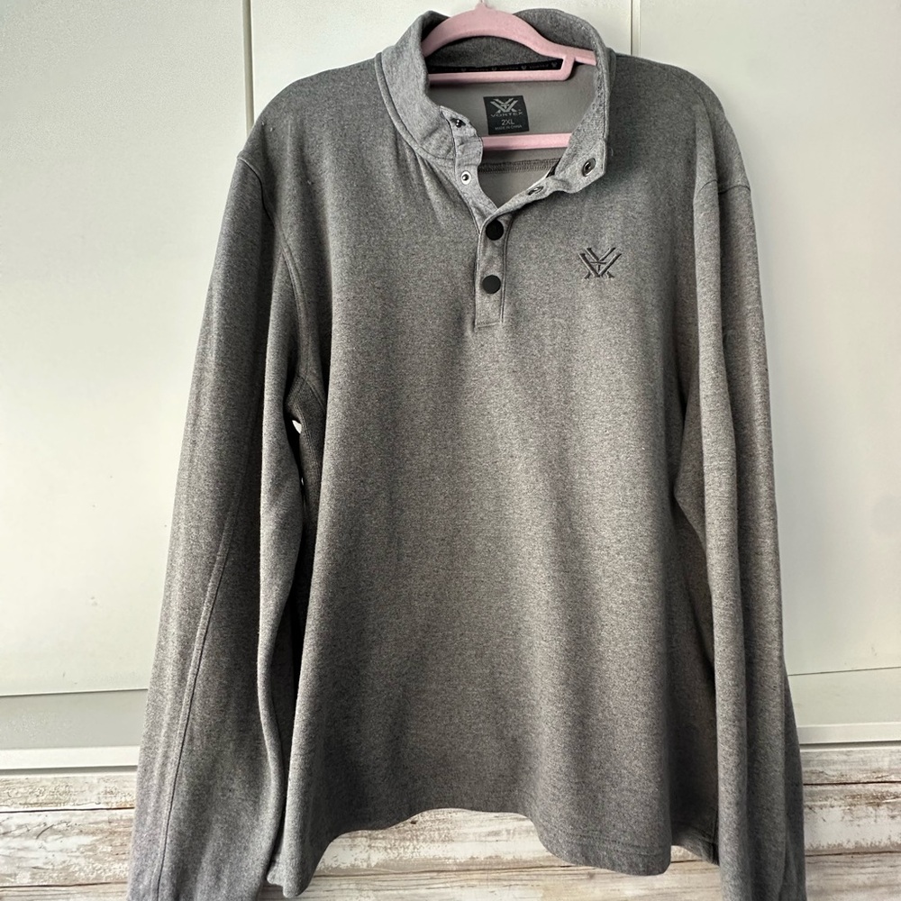 🧥 Vortex Optics Men’s Gray Henley Pullover XXL Long Sleeve
